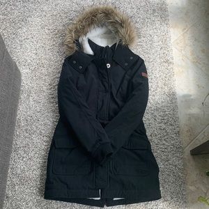 Woman’s Hollister Coat with Faux Fur.